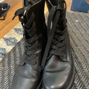Black Lace-Up Women's Boots